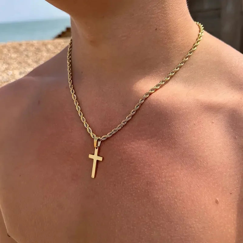 New Stainless Steel Cross Pendant Necklace for Men/Woman