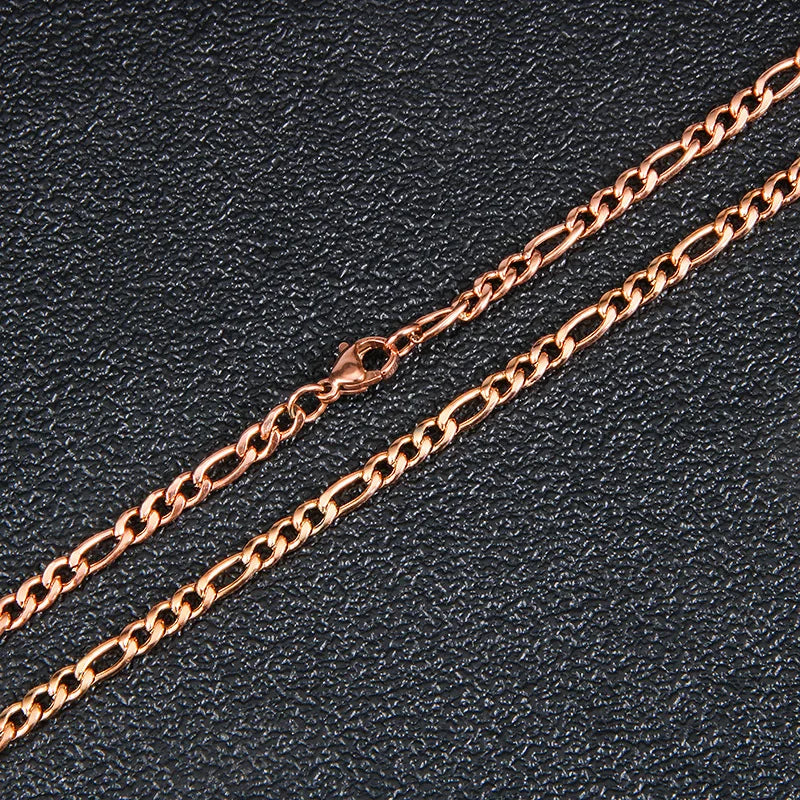 Fashion New Figaro Chain Necklace For Men Punk Silver Color Stainless Steel Long Necklace Men Hip Hop Jewelry Gift