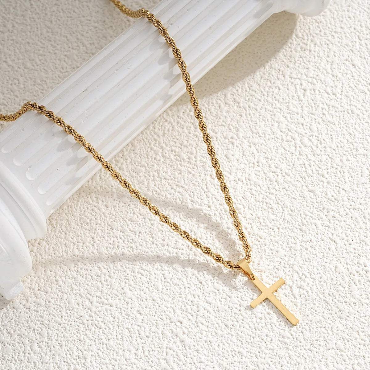 New Stainless Steel Cross Pendant Necklace for Men Women Minimalist Gold Color Jewelry Male Female Necklaces Chokers Gifts 2025