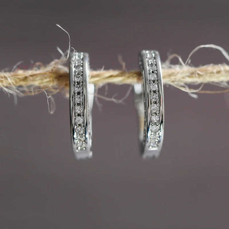 Fashion Simple Cross Drop Hoop Earrings Shiny Crystal Zircon Earring for Women Men Personality Accessories Jewelry Birthday Gift