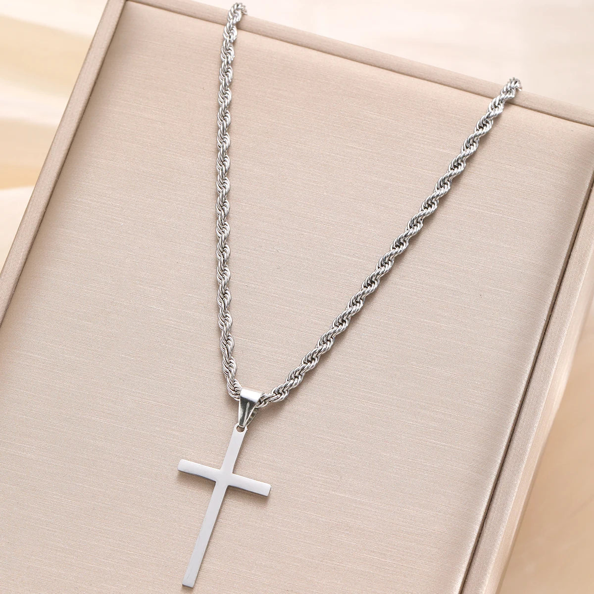 New Stainless Steel Cross Pendant Necklace for Men Women Minimalist Gold Color Jewelry Male Female Necklaces Chokers Gifts 2025